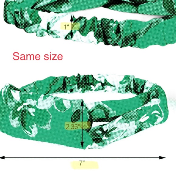 Red & Blue Feather Pattern Elastic Twist Front Headband - Picture 7 of 8